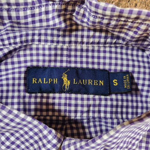 Ralph Lauren Shirt Mens S Purple Gingham Check Plaid Long Sleeve Button Down - Picture 4 of 8